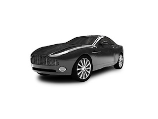 Image showing isolated black car front view 01