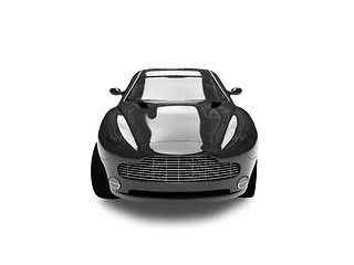 Image showing isolated black car front view 02