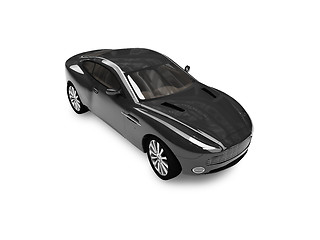 Image showing isolated black car front view 03