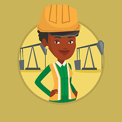 Image showing Confident oil worker vector illustration.