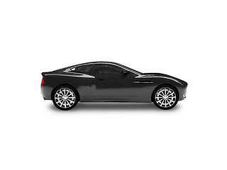 Image showing isolated black car side view