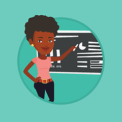 Image showing Woman writing on a chalkboard vector illustration.