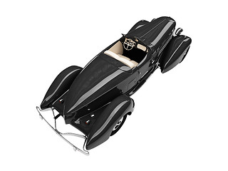 Image showing isolated retro black car back view 01