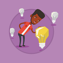 Image showing Man having business idea vector illustration.