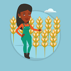 Image showing Farmer in wheat field vector illustration.