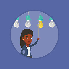 Image showing Woman having business idea vector illustration.
