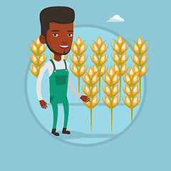 Image showing Farmer in wheat field vector illustration.