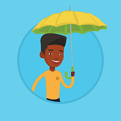 Image showing Insurance agent with umbrella vector illustration.