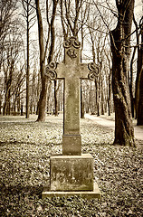 Image showing old historic cemetery cross