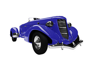 Image showing isolated vintage blue car front view