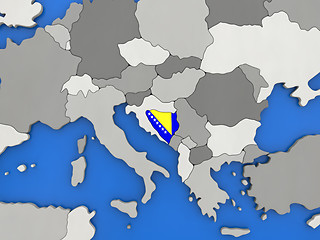 Image showing Bosnia on globe