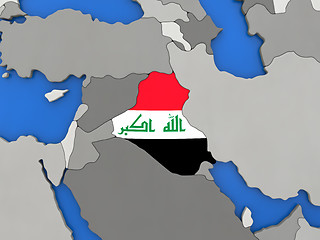 Image showing Iraq on globe
