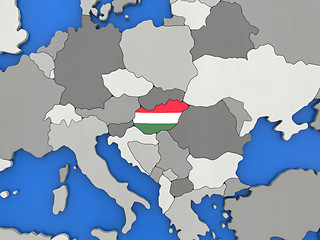 Image showing Hungary on globe