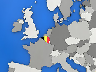 Image showing Belgium on globe