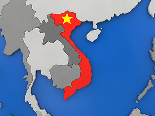 Image showing Vietnam on globe