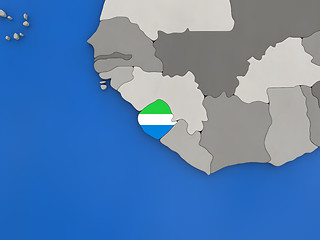 Image showing Sierra Leone on globe