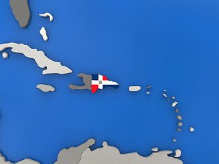 Image showing Dominican Republic on globe