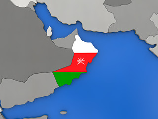 Image showing Oman on globe