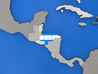 Image showing Honduras on globe