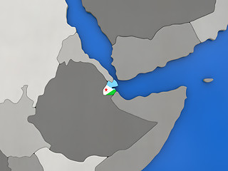 Image showing Djibouti on globe