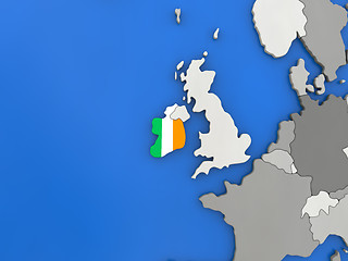 Image showing Ireland on globe