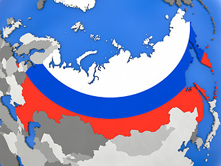 Image showing Russia on globe