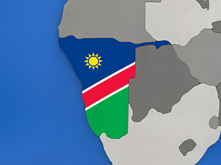 Image showing Namibia on globe