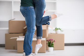 Image showing happy Young couple moving in new house