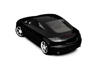 Image showing isolated black car back view