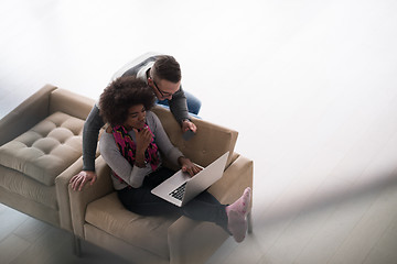 Image showing multiethnic couple shopping online