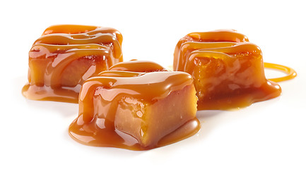 Image showing caramel candies on white background