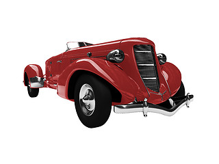 Image showing isolated vintage red car front view
