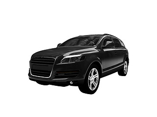 Image showing isolated black car front view 02