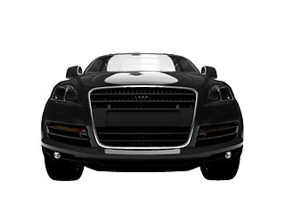 Image showing isolated black car front view 01