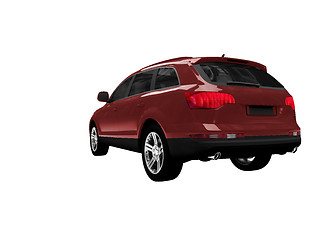 Image showing isolated red car back view 01