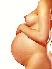 Image showing naked pregnant woman