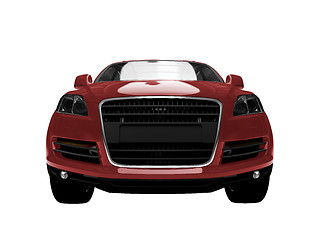 Image showing isolated red car front view 01