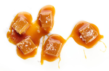 Image showing homemade salted caramel pieces
