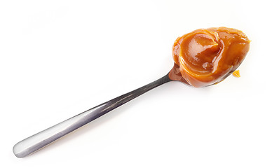 Image showing spoon of soft homemade caramel