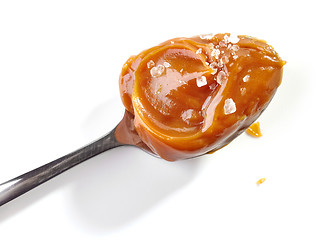 Image showing spoon of soft homemade caramel