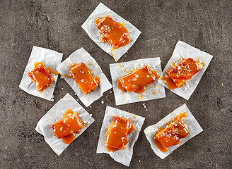 Image showing homemade salted caramel candies