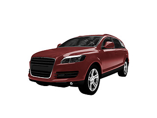 Image showing isolated red car front view 02