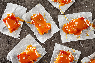 Image showing homemade salted caramel candies