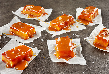 Image showing homemade salted caramel candies