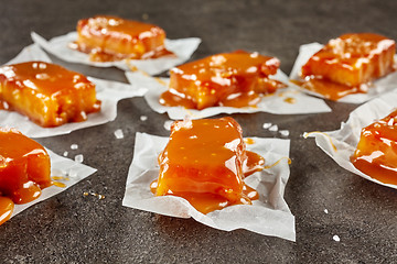 Image showing homemade salted caramel candies