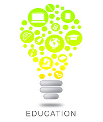 Image showing Education Lightbulb Indicates Learn Tutoring And Glowing