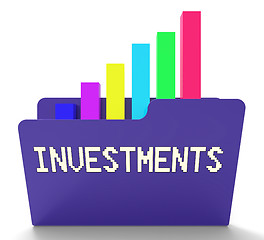 Image showing Investments File Represents Charts Graph And Chart 3d Rendering