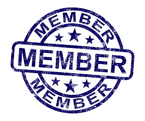 Image showing Member Stamp Shows Membership Registration And Subscribing