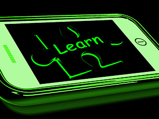 Image showing Learn On Smartphone Shows Recreational Education