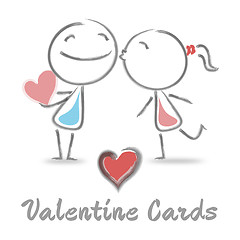 Image showing Valentine Cards Shows Valentines Day And Adoration